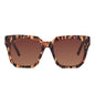 diff eyewear ariana square sunglasses with a wild tortoise frame and brown gradient lenses front view