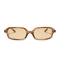 aspyn ovard x diff eyewear featuring the elle rectangle sunglasses with a tortoise frame and brown tint lenses front view