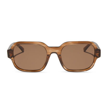 aspyn ovard x diff eyewear featuring the lola square prescription sunglasses with a tortoise frame front view