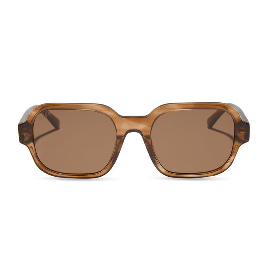 aspyn ovard x diff eyewear featuring the lola square prescription sunglasses with a tortoise frame front view