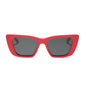 diff eyewear wholesale aura square sunglasses with a sunset red frame and grey lenses front view