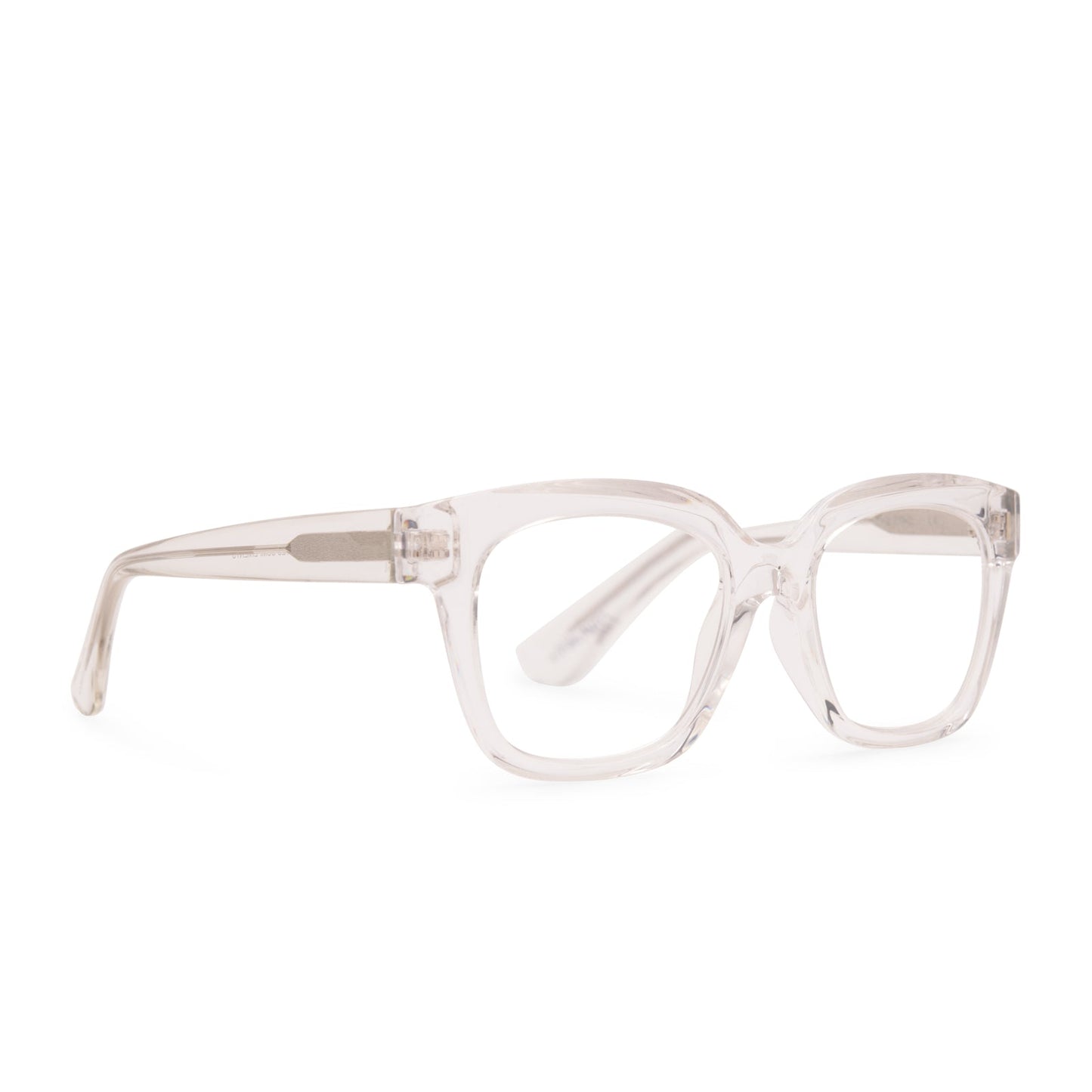 diff eyewear ava crystal clear blue light glasses angled view