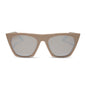 diff eyewear featuring the avril cateye sunglasses with a almond frame and silver flash lenses front view