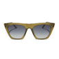 diff eyewear featuring the avril square sunglasses with a rich olive frame and grey gradient lenses front view
