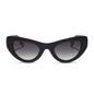 beach riot x diff eyewear the mesa cat eye sunglasses with a black acetate frame and grey gradient lenses front view