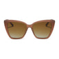 diff eyewear becky ii oversized cat eye sunglasses with a macchiato brown frame and brown gradient polarized lenses front view