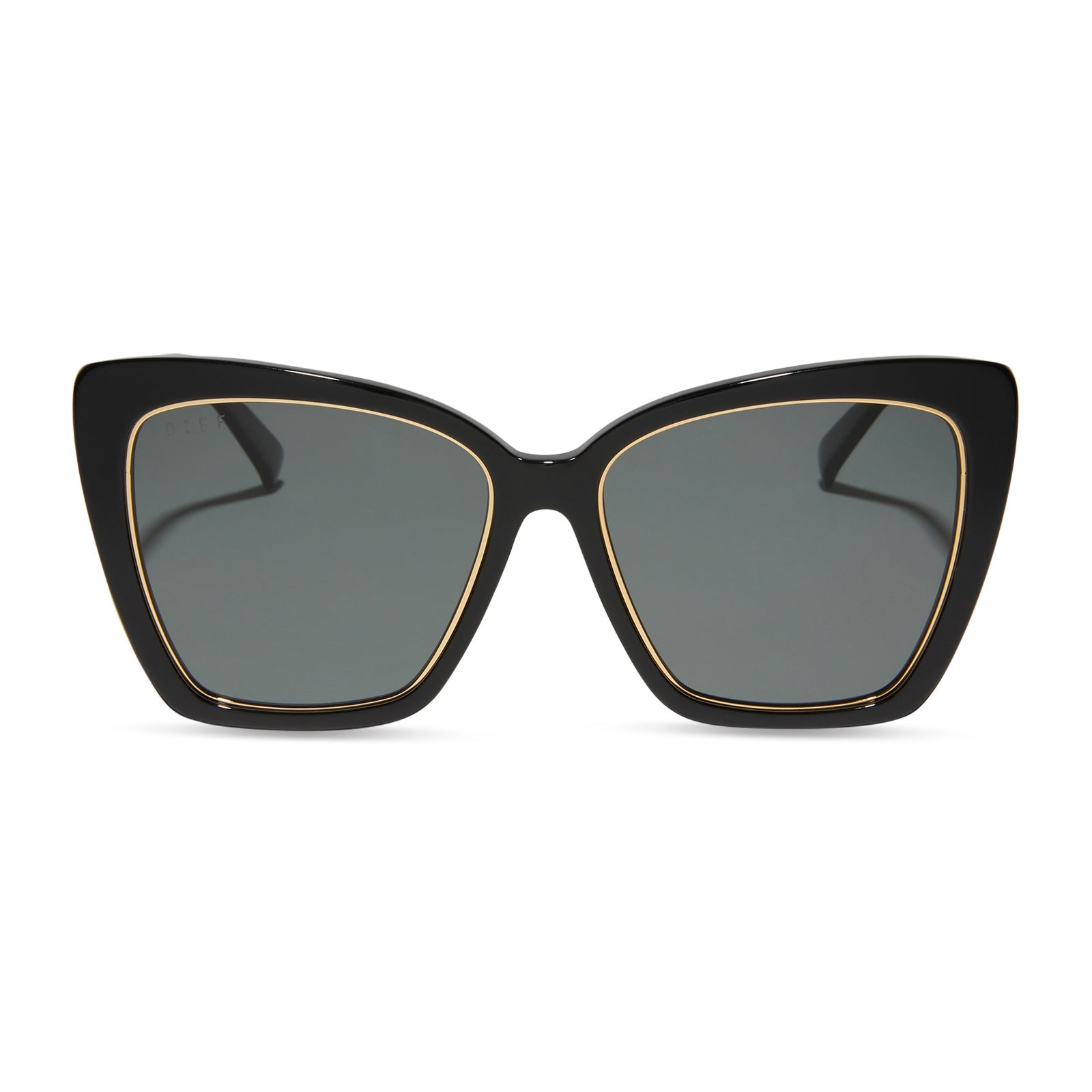 diff eyewear becky iv black and grey polarized front