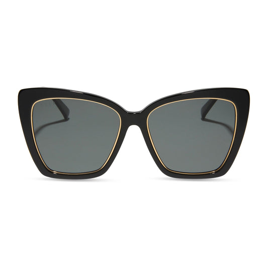 diff eyewear becky iv black and grey polarized front