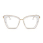 diff eyewear featuring the becky iv cat eye prescription glasses with a clear crystal with gold frame front view