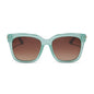 diff eyewear wholesale bella square sunglasses with a aquatic awe teal frame and brown gradient lenses front view