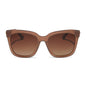 diff eyewear bella oversized square sunglasses with a macchiato brown frame and brown gradient polarized lenses front view