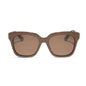 diff eyewear featuring the bella square sunglasses with a moscow mule brown opalescent frame and brown w/ gold flash lenses front view