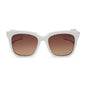 diff eyewear featuring the bella square sunglasses with a snowbound white frame and brown gradient lenses front view