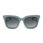 diff eyewear featuring the bella square sunglasses with a steel teal frame and grey gradient lenses front view