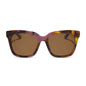 diff eyewear featuring the bella square sunglasses with a torino tortoise frame and brown polarized lenses front view