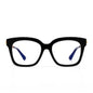 diff eyewear bella xs square glasses with a black acetate frame and prescription lenses front view