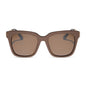 diff eyewear featuring the bella xs square sunglasses with a moscow mule brown opalescent frame and brown w/ gold flash lenses front view