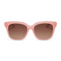 diff eyewear featuring the bella xs square sunglasses with a peach frame and brown polarized lenses front view