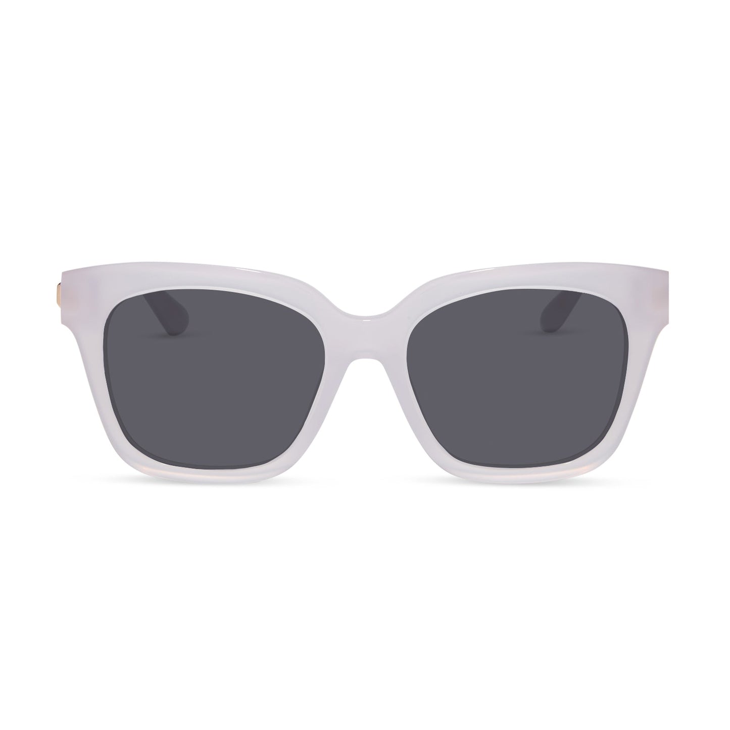 diff eyewear featuring the bella xs square prescription sunglasses with a thistle frame and gold temples front view