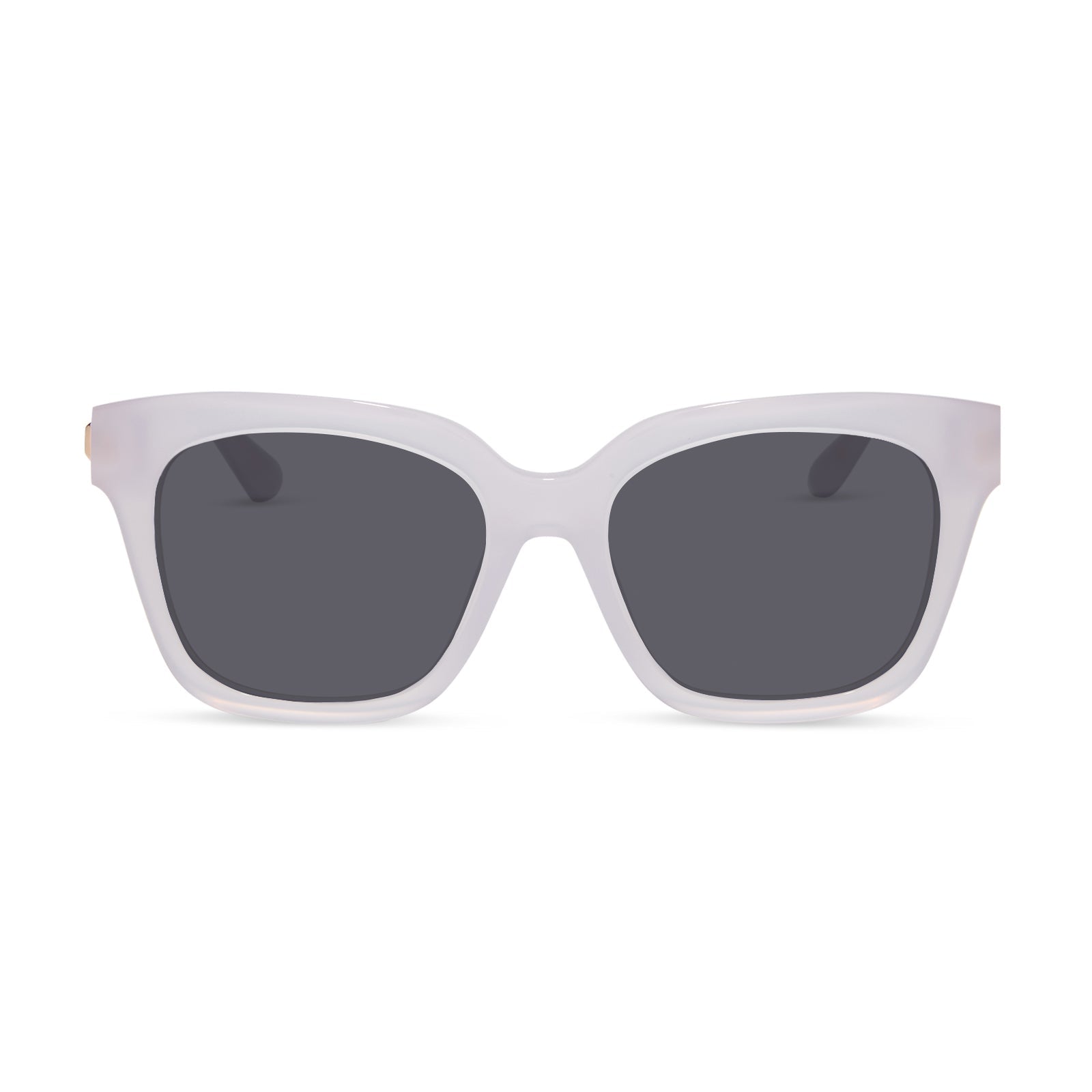 diff eyewear featuring the bella xs square prescription sunglasses with a thistle frame and gold temples front view