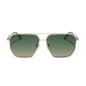 diff eyewear featuring the berkely navigator sunglasses with a champagne gold (light gold) metal frame and aloe green gradient polarized lenses front view
