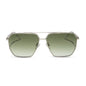 diff eyewear featuring the berkely navigator sunglasses with a silver frame and cool matcha gradient lenses front view