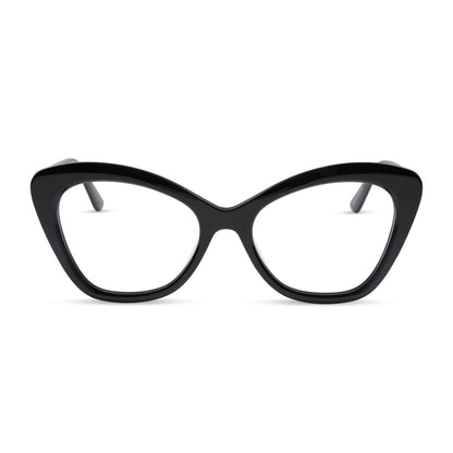 diff eyewear featuring the betty cat eye prescription glasses with a black frame front view
