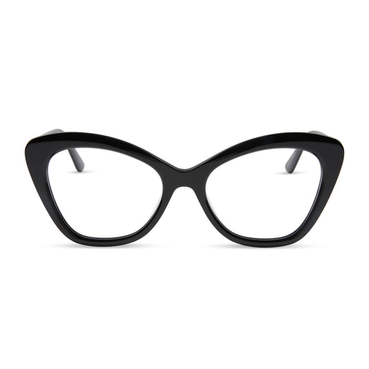diff eyewear featuring the betty cat eye prescription glasses with a black frame front view