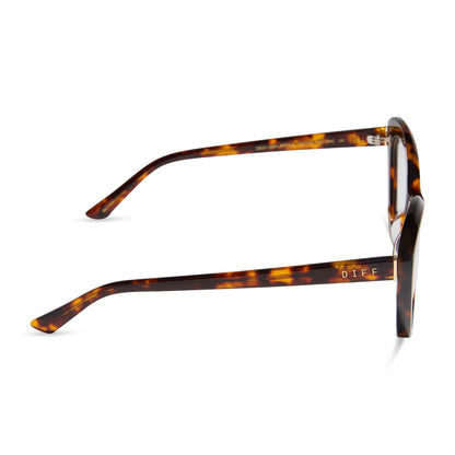diff eyewear featuring the betty cateye prescription glasses with a rich tortoise frame side view