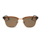 diff eyewear biarritz square sunglasses with a whiskey/gold frame and brown polarized lenses front view