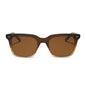 diff eyewear billie square sunglasses with a mocha brown gradient frame and brown polarized lenses front view