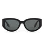 diff eyewear drew square sunglasses with a black acetate frame and grey polarized lenses front view