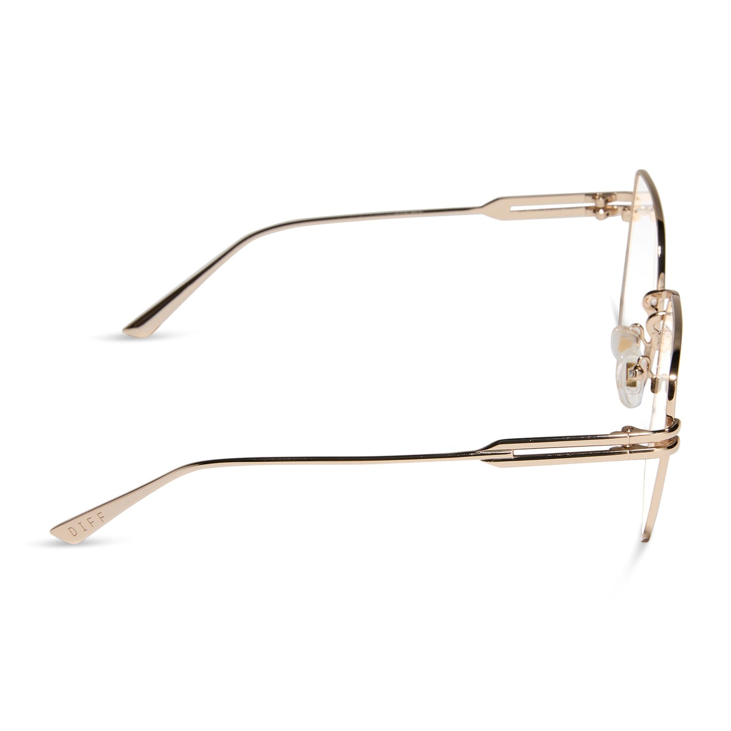 diff eyewear bonnie square prescription glasses gold side view