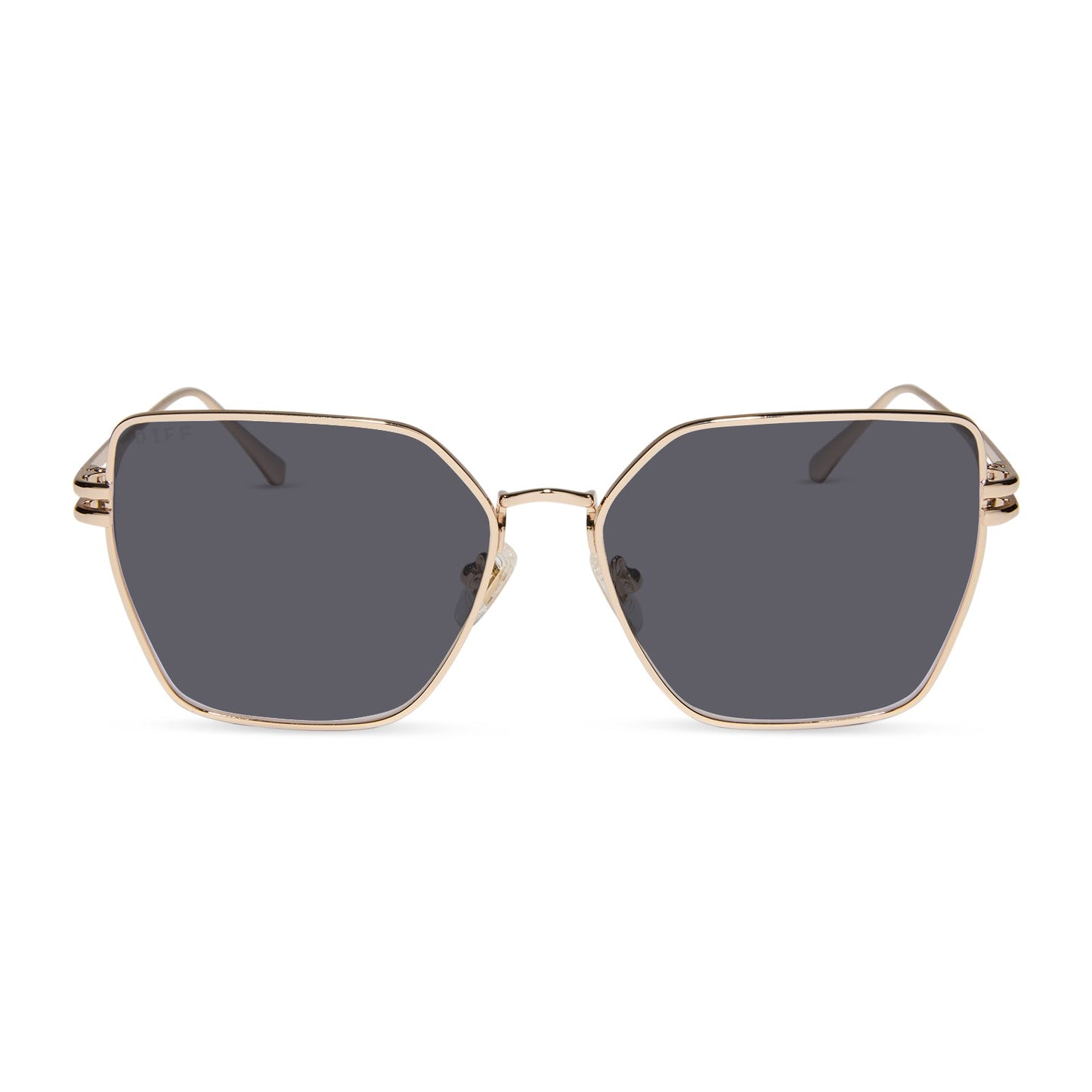 diff eyewear bonnie square prescription sunglasses gold front view