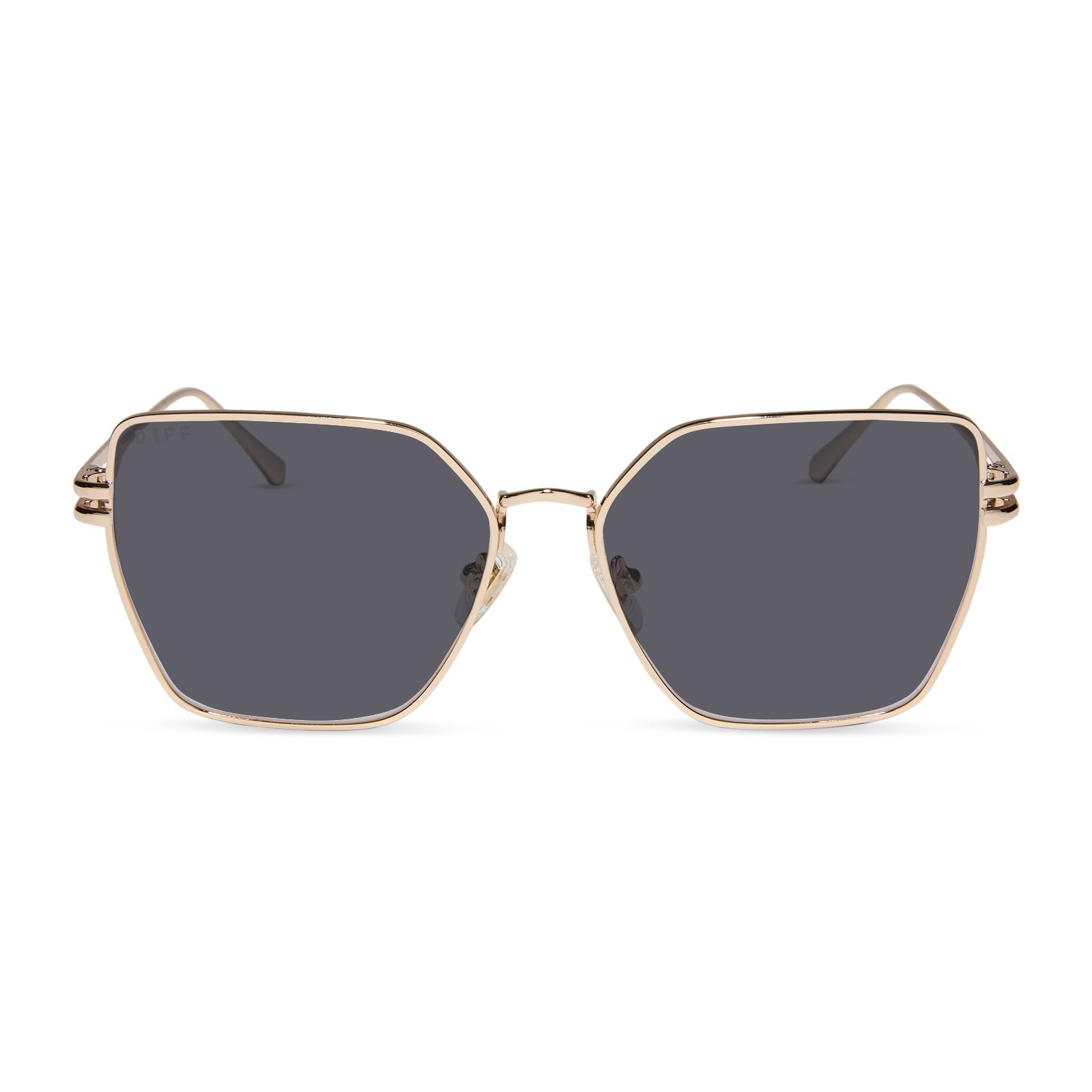 diff eyewear bonnie square prescription sunglasses gold front view