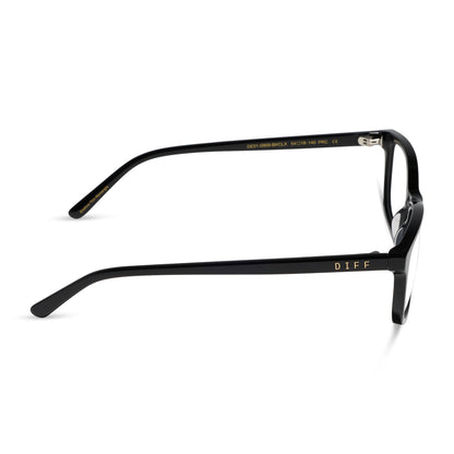 diff eyewear featuring the bradford rectangle prescription glasses with a black frame side view