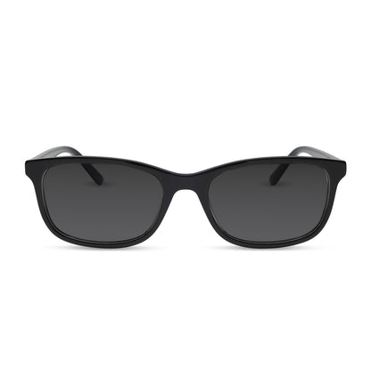 diff eyewear featuring the bradford rectangle prescription sunglasses with a black frame front view