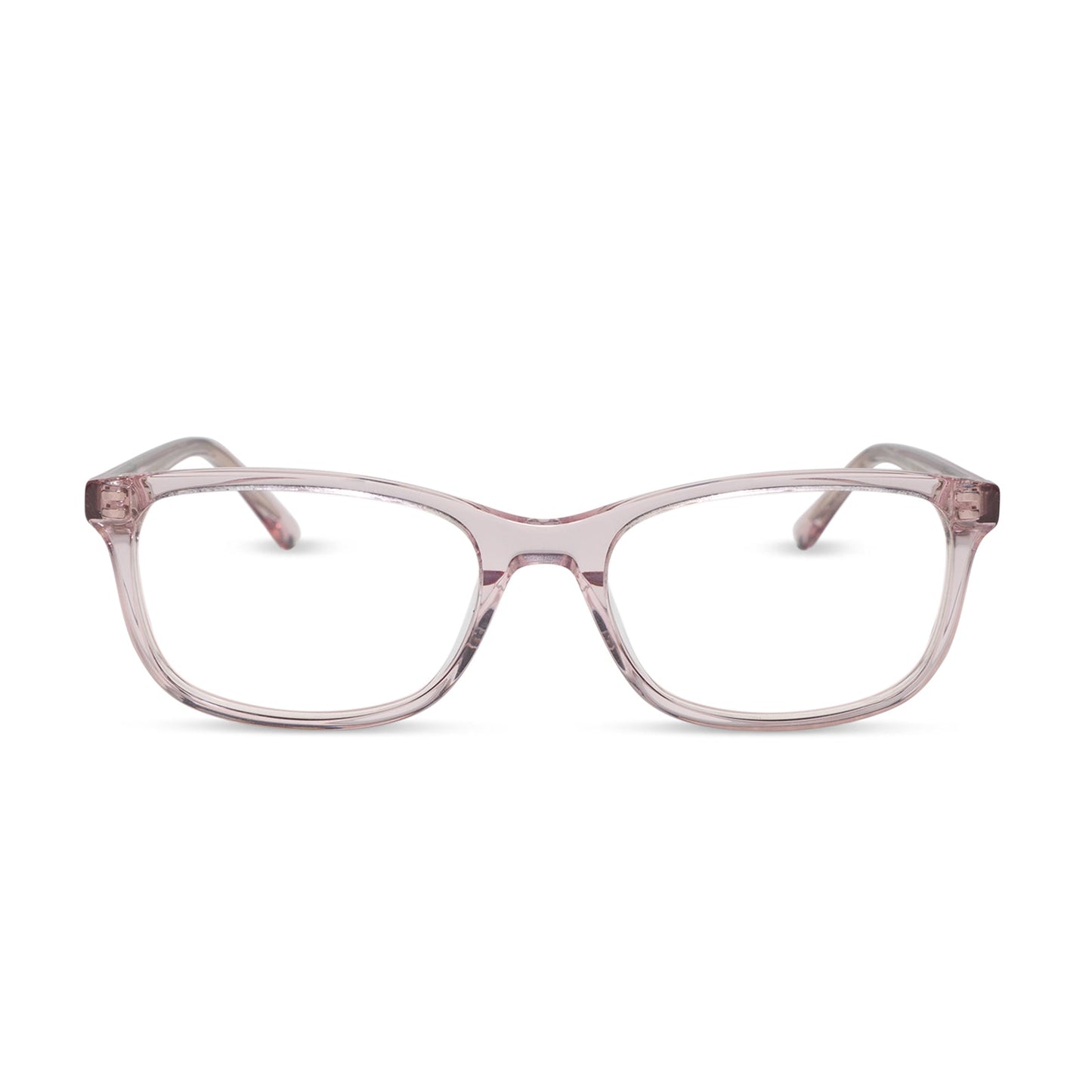 diff eyewear featuring the bradford rectangle prescription glasses with a rose crystal frame front view