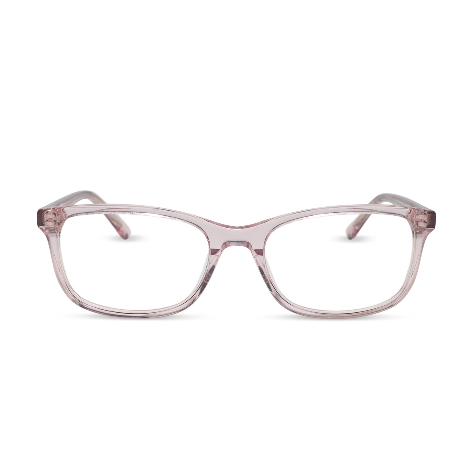 diff eyewear featuring the bradford rectangle prescription glasses with a rose crystal frame front view