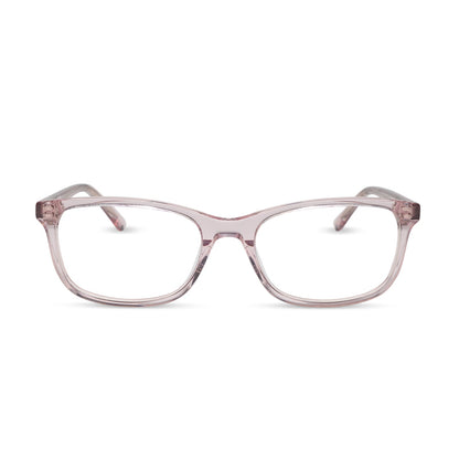 diff eyewear featuring the bradford rectangle prescription glasses with a rose crystal frame front view