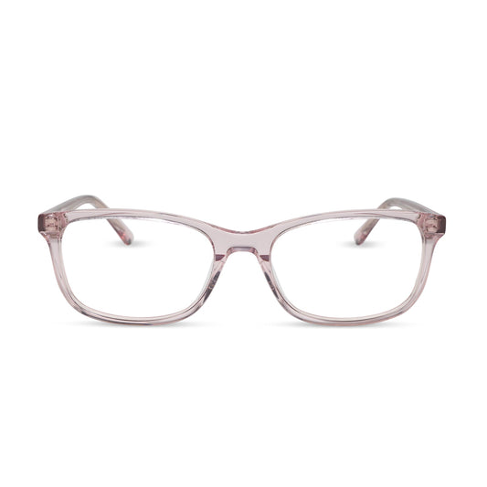 diff eyewear featuring the bradford rectangle prescription glasses with a rose crystal frame front view