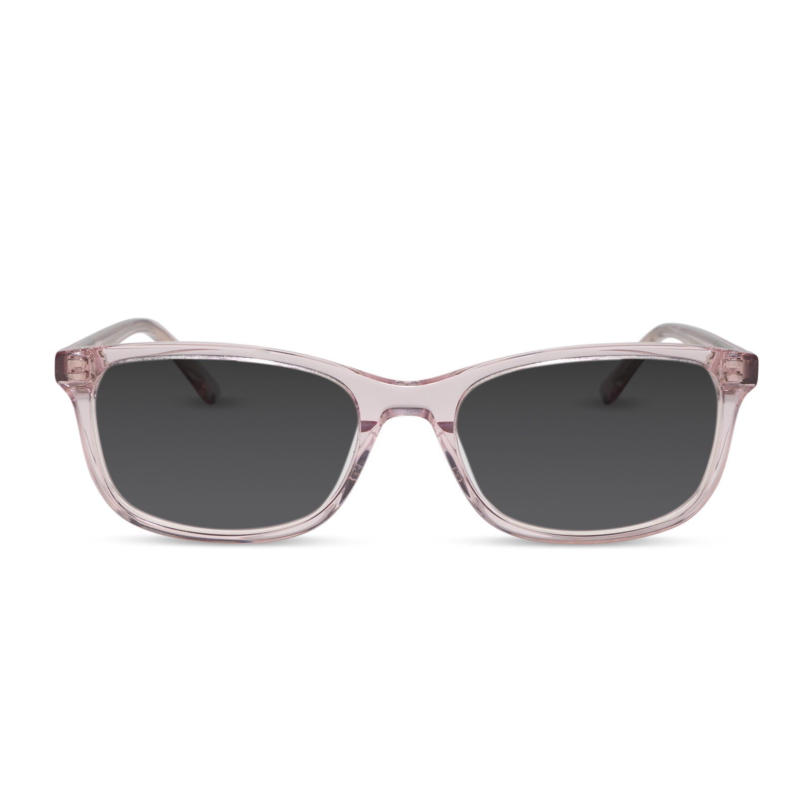 diff eyewear featuring the bradford rectangle prescription sunglasses with a rose crystal frame front view