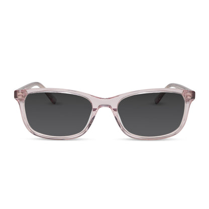 diff eyewear featuring the bradford rectangle prescription sunglasses with a rose crystal frame front view