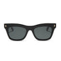 diff eyewear wholesale bradley cat eye sunglasses with a black frame and grey lenses front view