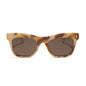 diff eyewear featuring the bradley cateye sunglasses with a gilded tortoise outside and courtside ivory inside acetate frame and brown lenses front view