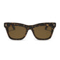 diff eyewear featuring the bradley cat eye sunglasses with a glitter tortoise frame and brown polarized lenses front view