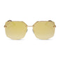 diff eyewear bree oversized square sunglasses with a macchiato gold metal frame and brilliant gold mirror polarized lenses front view