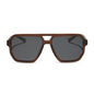 diff eyewear featuring the cameron navigator sunglasses with a whiskey brown frame and grey polarized lenses front view