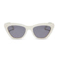 diff eyewear wholesale camila cat eye sunglasses with a cream frame and grey lenses front view