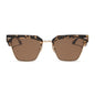 diff eyewear featuring the capri rectangle sunglasses with a espresso tort frame and brown lenses front view